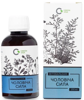 Фітобальзам "Чоловіча сила" 200мл., нормалізація секреторної активності статевих залоз, Грін-Віза.