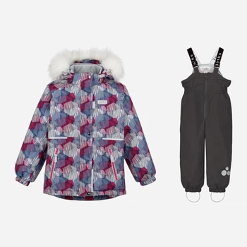 Дитячий зимовий комплект (куртка + напівкомбінезон) для дівчинки Joiks KG-84 98 см Сірий/Темно-сірий (J2300000004915)