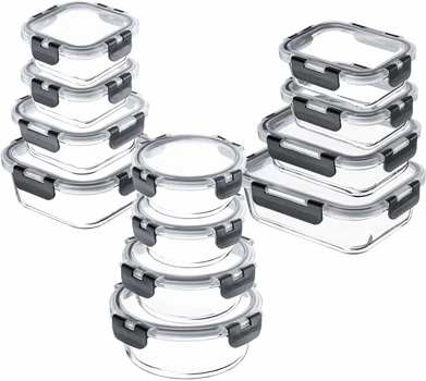 Набір скляних контейнерів Kadax Termoli з кришками 12 шт (5906638309216)