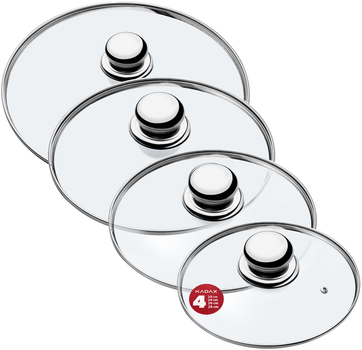 Zestaw pokrywek Kadax Vicenza szklanych 20 cm + 24 cm + 26 cm + 28 cm (5903699477441)