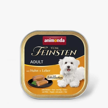 Влажный корм для собак Vom Feinsten Adult с курицей и печенью 150 г (MLZ9274)