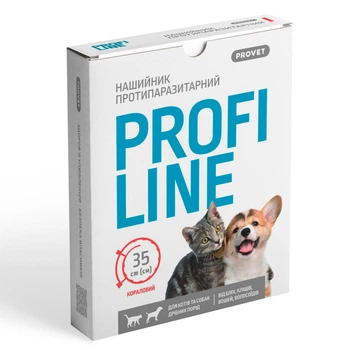 Нашийник для котів та собак Provet Profiline кораловий від бліх та кліщів 35 см (MLZ11129)