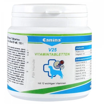 Витамины Canina V25 Vitamintabletten для собак, поливитаминный комплекс, 100 г (30 табл) 110100