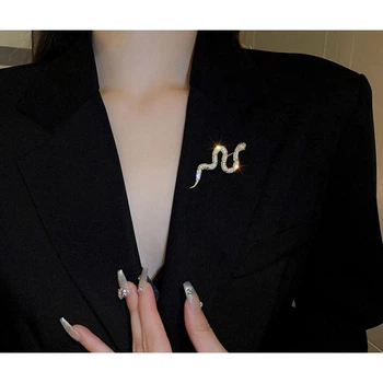 Брошка "Snake-Shaped Crystal", золото