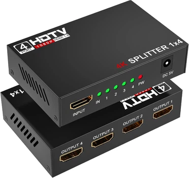 HDMI сплитер 1 в 4 порты Full HD 2K 4K 1080p