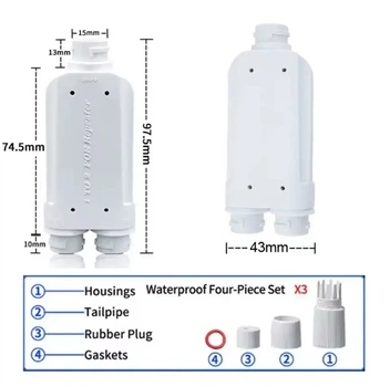 PoE расширитель 1-2 / PoE Extender POE-1V2-DS0300 для IP-камер, 1 вход + 2 выхода, 100 Мбит/с, IP66, белый