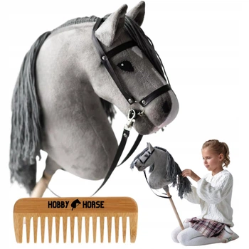 Коник на палиці кінь A3 з гривою HOBBY HORSE + гребінець