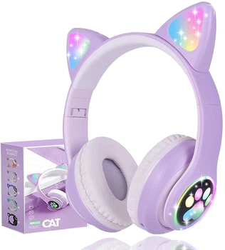 Беспроводные наушники Daemon Kids с кошачьими ушками Bluetooth