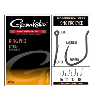 Крючок GAMAKATSU COARS PRO-C KING PRO EYED A1 PTFE BL № 10, 10шт,40615