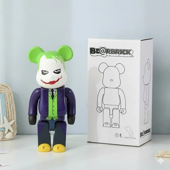 Фигурка Статуэтка медведь Беарбрик Bearbrick Джокер колекционная 28 см Разноцветный (28321)