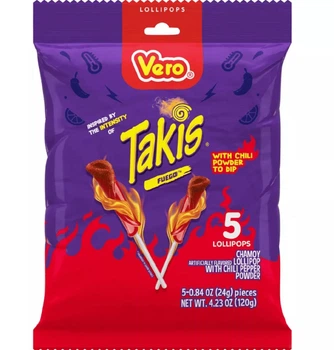Острые леденцы Vero Takis Fuego Chamoy Lollipops 120г