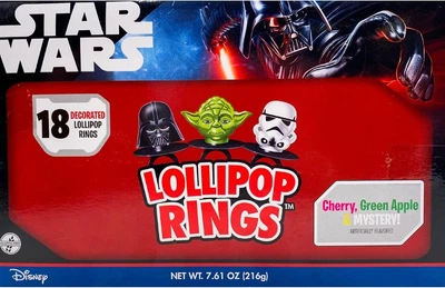 Кільця-льодяники Atac Star Wars Candy Lollipop Rings 18шт, 216г