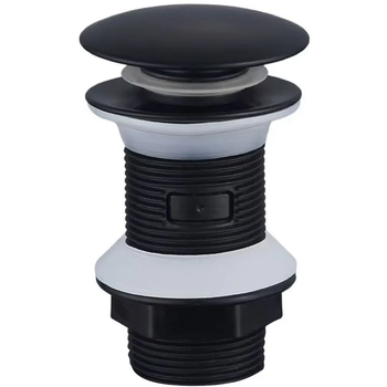 Донний клапан для раковини Zerix BV-02 BLACK 1 1/4'' без переливу автоматичний СLICK-СLACK (Колір ( 10410 )
