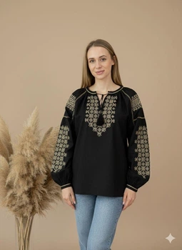 Жіноча вишита сорочка Симфонія 2XL чорний (B2550)