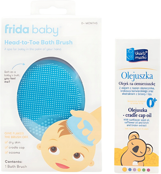 Zestaw do pielęgnacji dla dzieci Skarb Matki Silikonowa myjka + Olejek 30 ml (5901968019279)