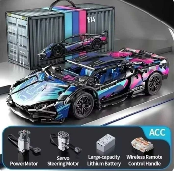 Конструктор машинка Lamborghini Cyberpunk, на радіо керуванні, маштаб 1:14 ламба кіберпанк