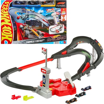 Трек Хот Вілс Траса Для Гонок Формули-1 з Машинками 1:64 Hot Wheels Racing Formula 1 Track Set Mattel JDY15