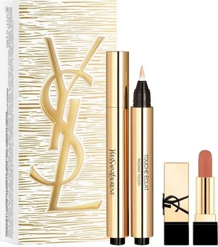 Набір декоративної косметики Yves Saint Laurent Touche Eclat Хайлайтер 2.5 мл + Помада 1.3 г (3614274643381)