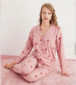 Жіноча піжама на гудзиках Pijamoni 5660-25 2XL з принтом