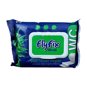 Волога туалетна бумага FlyFix Ultra Soft Wet Toilet Paper Aloe Vera 50 шт