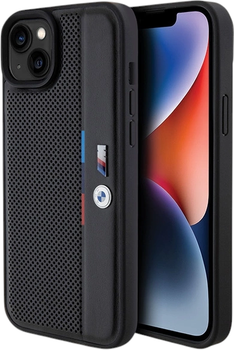 Панель BMW Perforated Tricolor Line для Apple iPhone 15 Plus/14 Plus Black (BMHCP15M23PUPVK)