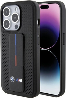 Панель BMW Grip Stand Smooth & Perforated для Apple iPhone 15 Pro Max Black (BMHCP15XGSPPRK)
