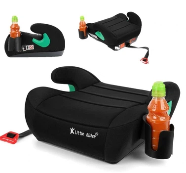 Автокрісло бустер Little Rider BOOST Black на ріст 125–150 см, дитяче сидіння в авто, автомобільне крісло група 3 відповідає стандарту ECE R129