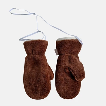 Дитячі зимові махрові рукавиці Babydream rykp14 92-104 см Коричневі (ROZ6501022524)