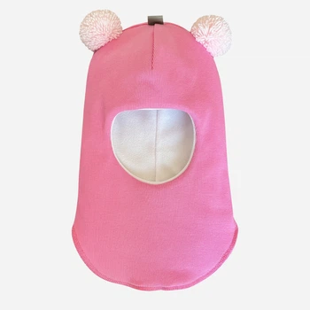 Зимова шапка-шолом Babydream з двома помпонами із пряжі 2p3bal6d 52 Рожева (ROZ6400158743)