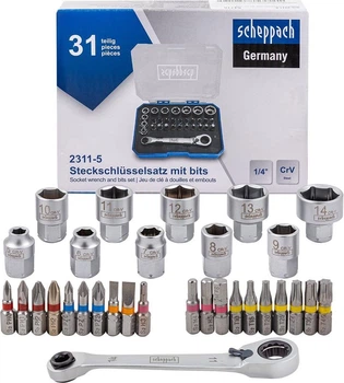 Набор инструментов Scheppach SCH-2311-5 1/4" 31 предмет (СТ-00180474)