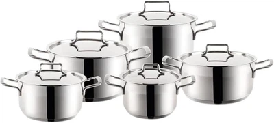 Набір каструль Orion Anett з нержавіючої сталі 10 предметів (8592381140922)