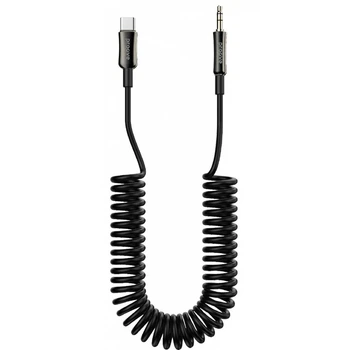 Кабель AUX Proove Steel Spring Type-C to 3.5 (1m) Black