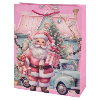 Подарунковий пакет Santa R34776-L 31х42х12 см паперовий Рожевий