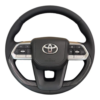 Кермо для Toyota Land Cruiser 100, Prado 120. В стилі LC300. Сіре дерево. Логотип та кнопки - хром. В зборі.