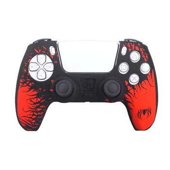 Силиконовый чехол Spider-Man для PS5 DualSense - красно-черный Carnage Edition