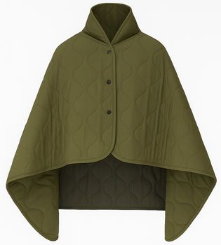 Кемпинговое одеяло Army Olive с чехлом 150×200 см KT7001001— с кнопками, позволяющими использовать как пончо