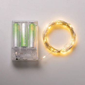 Гирлянда Роса нить 100 LED 10 м на батарейках теплый белый GarlandoPro 100L10MWY