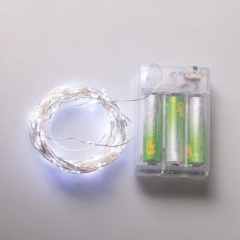 Гирлянда Роса нить 100 LED 10 м на батарейках холодный белый GarlandoPro 100L10MWW