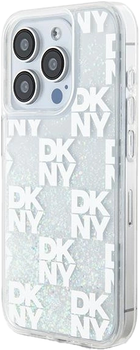 Etui DKNY Liquid Glitter Multilogo do Apple iPhone 15 Pro White (3666339271053)