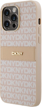 Etui DKNY Leather Mono Stripe & Metal Logo do Apple iPhone 15 Pro Pink (3666339260699)