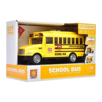 Автобус шкільний інерційний А-Toys WY 940 жовтий зі звуком та світлом