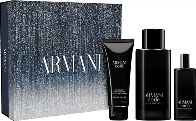Набір для чоловіків Giorgio Armani Code Pour Homme Туалетна вода 125 мл + Мініатюра Туалетна вода 15 мл + Гель для душу 75 мл (3614274692501)