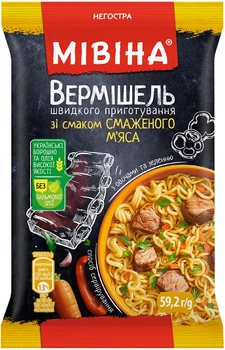 Вермішель швидкого приготування Мівіна зі смаком смаженого м'яса 59.2г