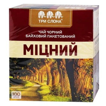 Чай Три слона чорний Міцний 100 пакет