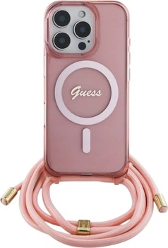Панель Guess Crossbody Cord Script MagSafe для Apple iPhone 16 Pro Pink (GUHMP16LHCTSGNSP)