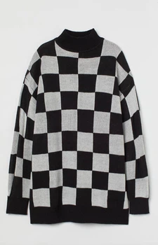 Жіночий джемпер H&M 720335-4 L(175/104) чорно-білий (2000005023415)
