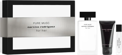 Подарунковий набір для жінок Narciso Rodriguez For Her Pure Musc Парфумована вода 100 мл + Лосьйон для тіла 50 мл + Парфумована вода 10 мл (3423222133801)