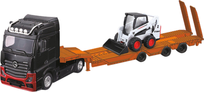 Металева модель Bburago Mercedes-Benz Actros Gigaspace + навантажувач BOBCAT 1:43 (4893993323135)