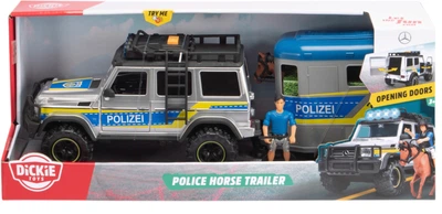 Zestaw Dickie Toys Policja. Transport koni z efektami świetlnymi i dźwiękowymi z figurkami 40 cm 3717007 (4006333094439)