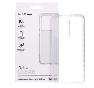 Фирменный противоударный чехол tech21 Pure Clear SM для Samsung Galaxy S20 Ultra SM-G988